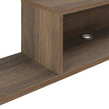 Brown Wall-Mounted TV Stand, Up to 65 Inch Screens, Engineered Wood Design