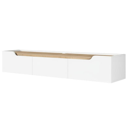 White Floating TV Stand, up to 80 Inch Screens Wall Mounted Entertainment Center
