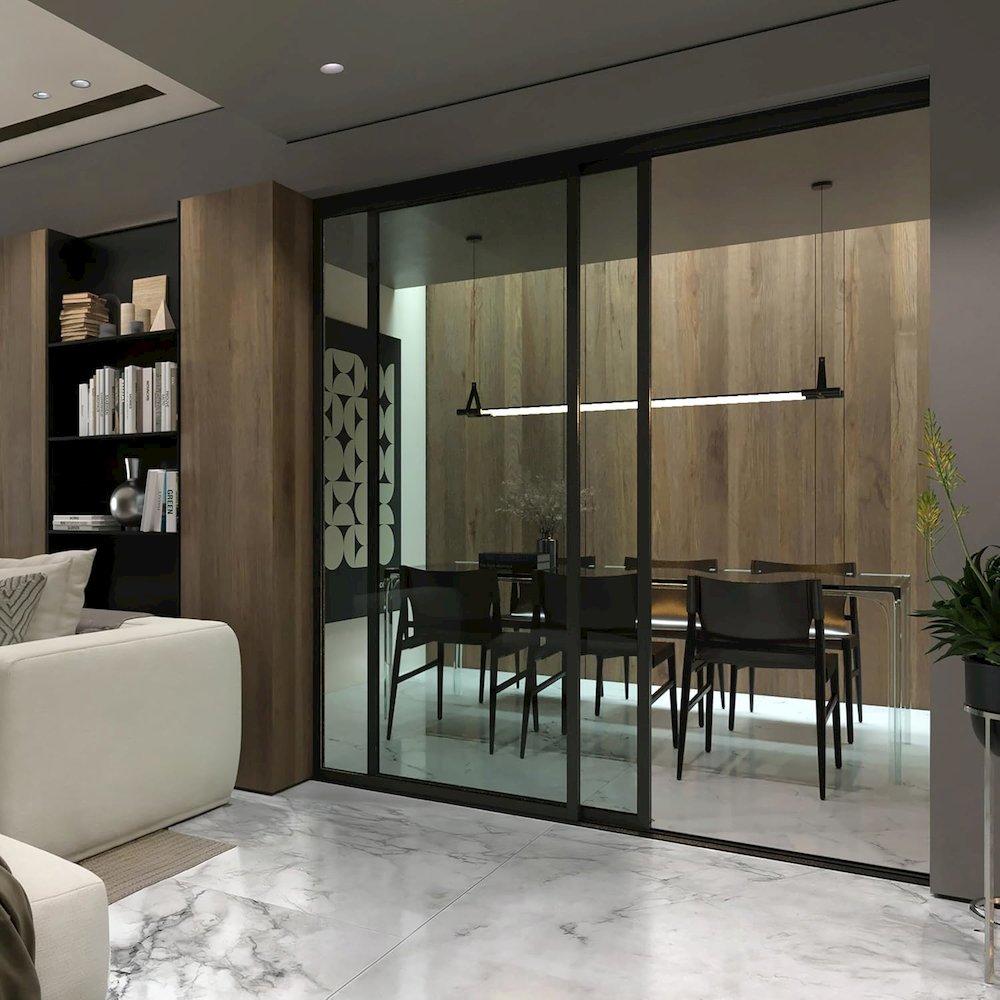 Glass Room Divider Panel and Partition Wall
