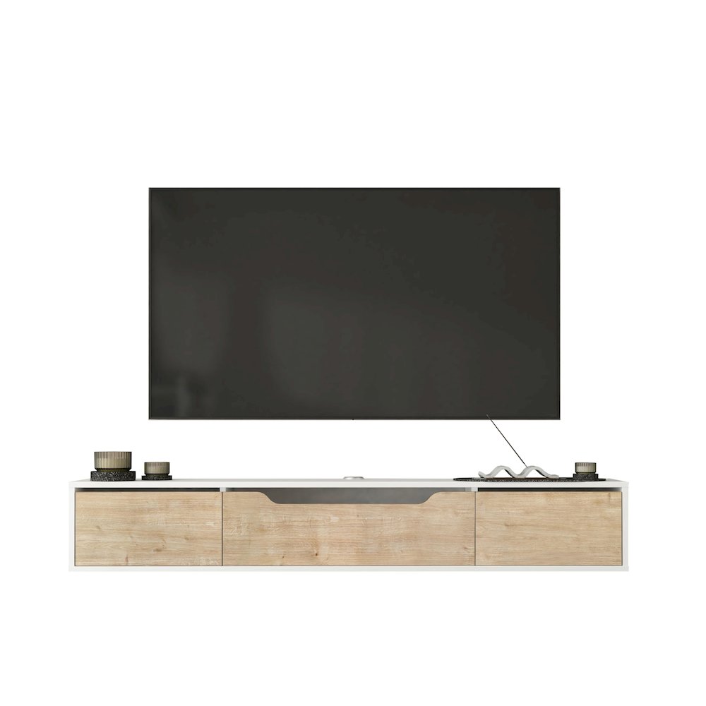 Floating TV Stand for Up to 80 Inch TVs – Wall Mounted Media Console
