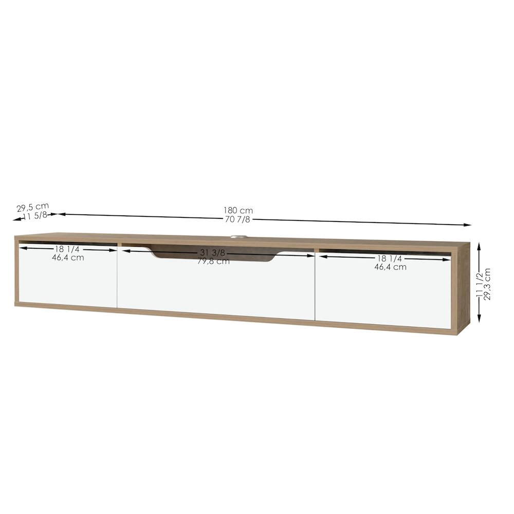 Floating TV Stand for Up to 80 Inch TVs – Wall Mounted Media Console