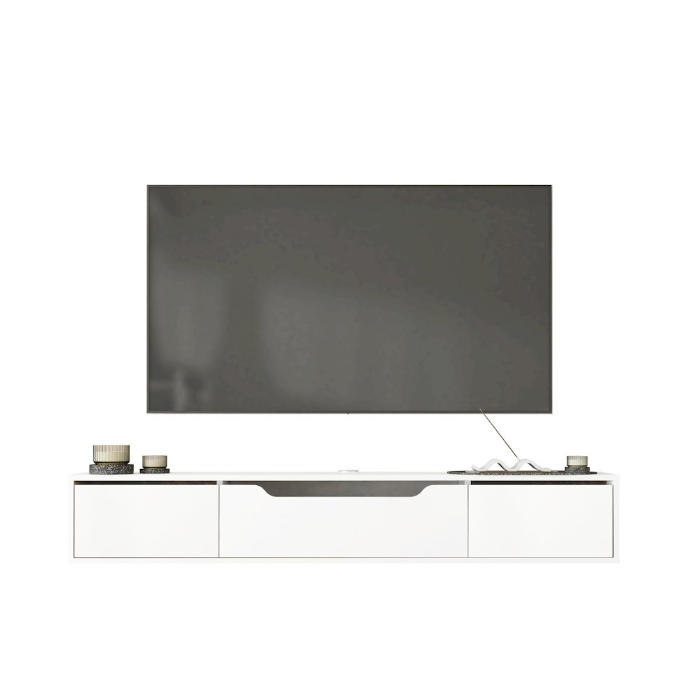 Floating TV Stand for Up to 80 Inch TVs – Wall Mounted Media Console