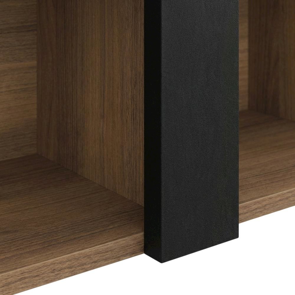 Brown Wall-Mounted TV Stand for 75 Inch TVs with Engineered Wood Design