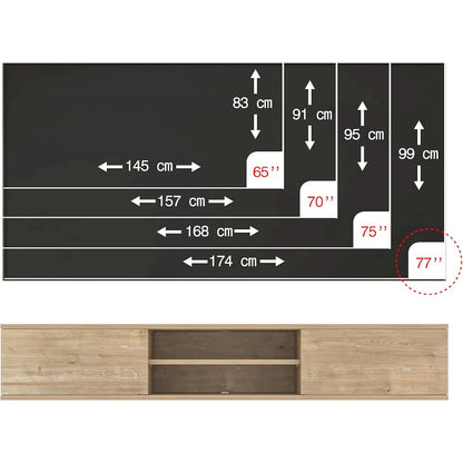 Floating TV Stand for 75 Inch TVs, Modern Entertainment Center