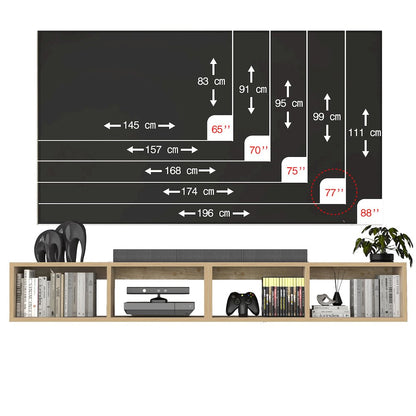 Floating TV Shelf - 75 Inch TV Stand - Modern Wall Mounted Design