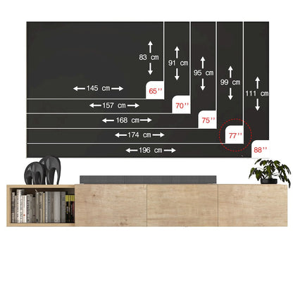 Floating TV Stand - Wall Mounted TV Stand for 75 Inch TV -  Modern
