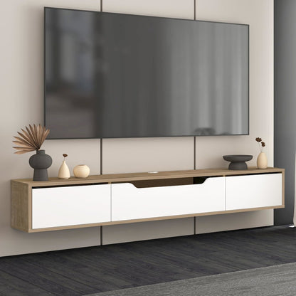 Floating TV Stand for Up to 80 Inch TVs – Wall Mounted Media Console