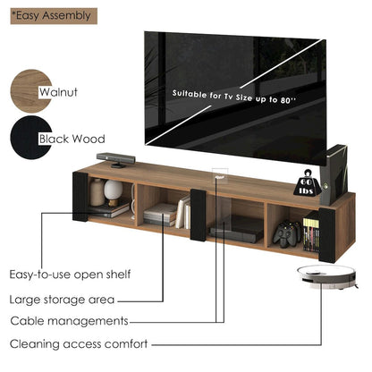 Floating TV Stand for 75 Inch TVs – Wall Mounted Entertainment Center