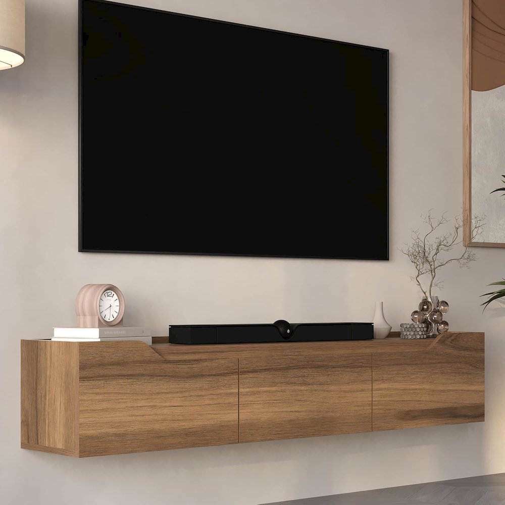 Floating TV Stand for 75 Inch TVs, Modern Entertainment Center