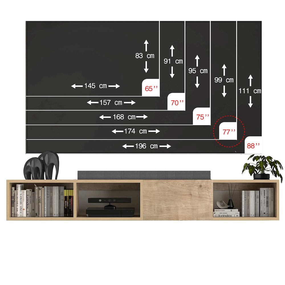 Floating TV Stand for 75 Inch TV, Wall Mounted TV Stand