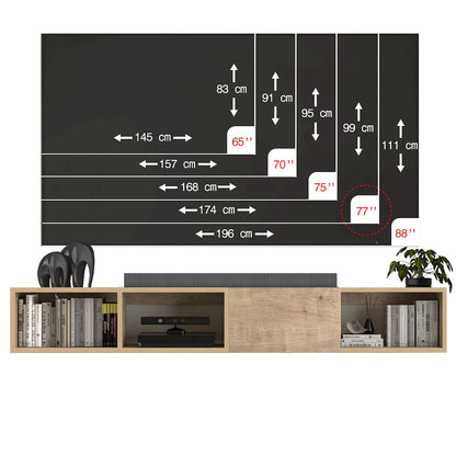 Floating TV Stand for 75 Inch TV, Wall Mounted TV Stand