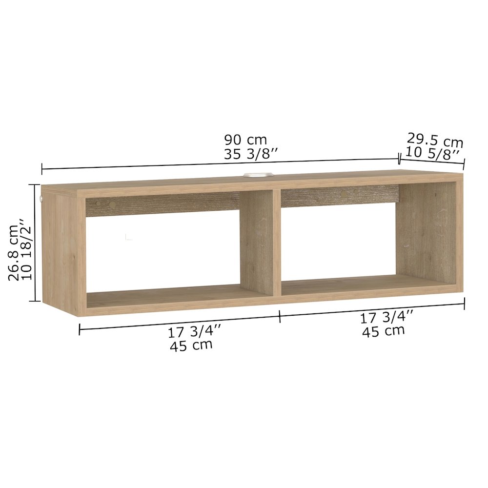 Floating TV Stand & Floating Entertainment Center (36 Inch, 2 Shelf)