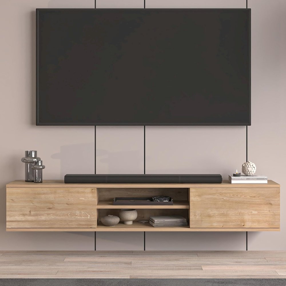 Floating TV Stand for 75 Inch TVs, Modern Entertainment Center