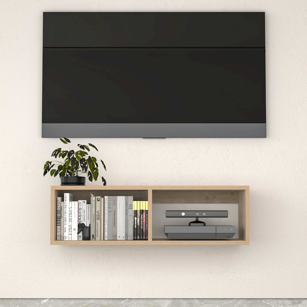 Floating TV Stand & Floating Entertainment Center (36 Inch, 2 Shelf)