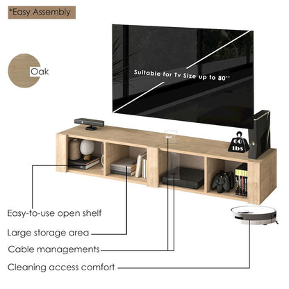 Floating TV Stand for 75 Inch TVs – Wall Mounted Entertainment Center