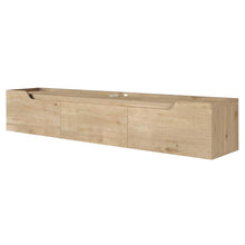 Beige Wall-Mounted TV Stand for Up to 80 Inch Televisions with Engineered Wood