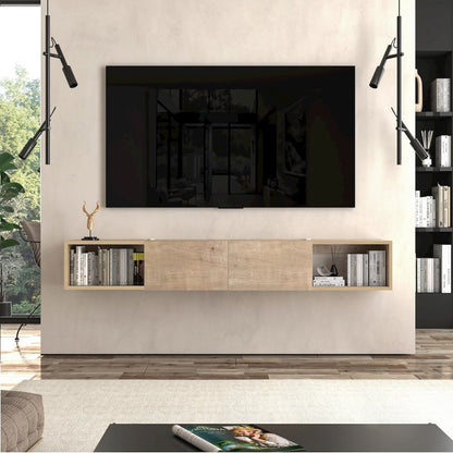Floating TV Stand - Wall Mounted TV Stand for 75 Inch TV - Modern