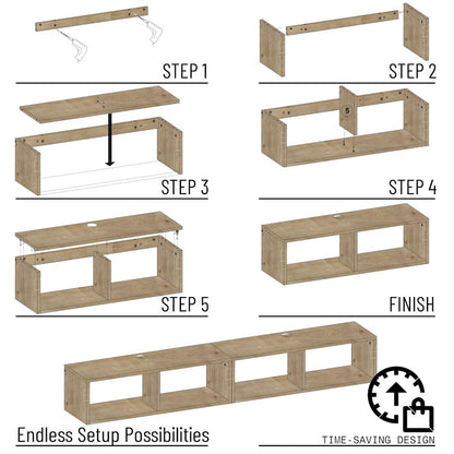 Floating TV Stand & Floating Entertainment Center (36 Inch, 2 Shelf)