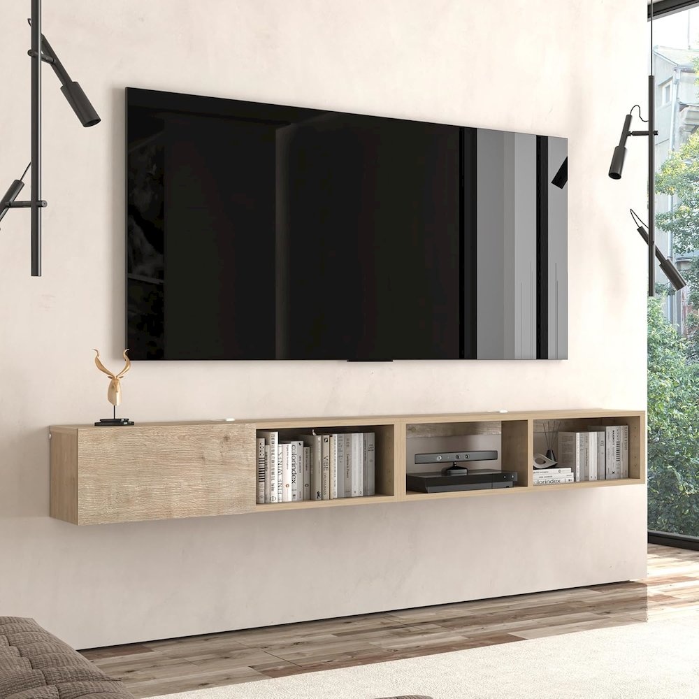 Floating TV Stand for 75 Inch TV, Wall Mounted TV Stand