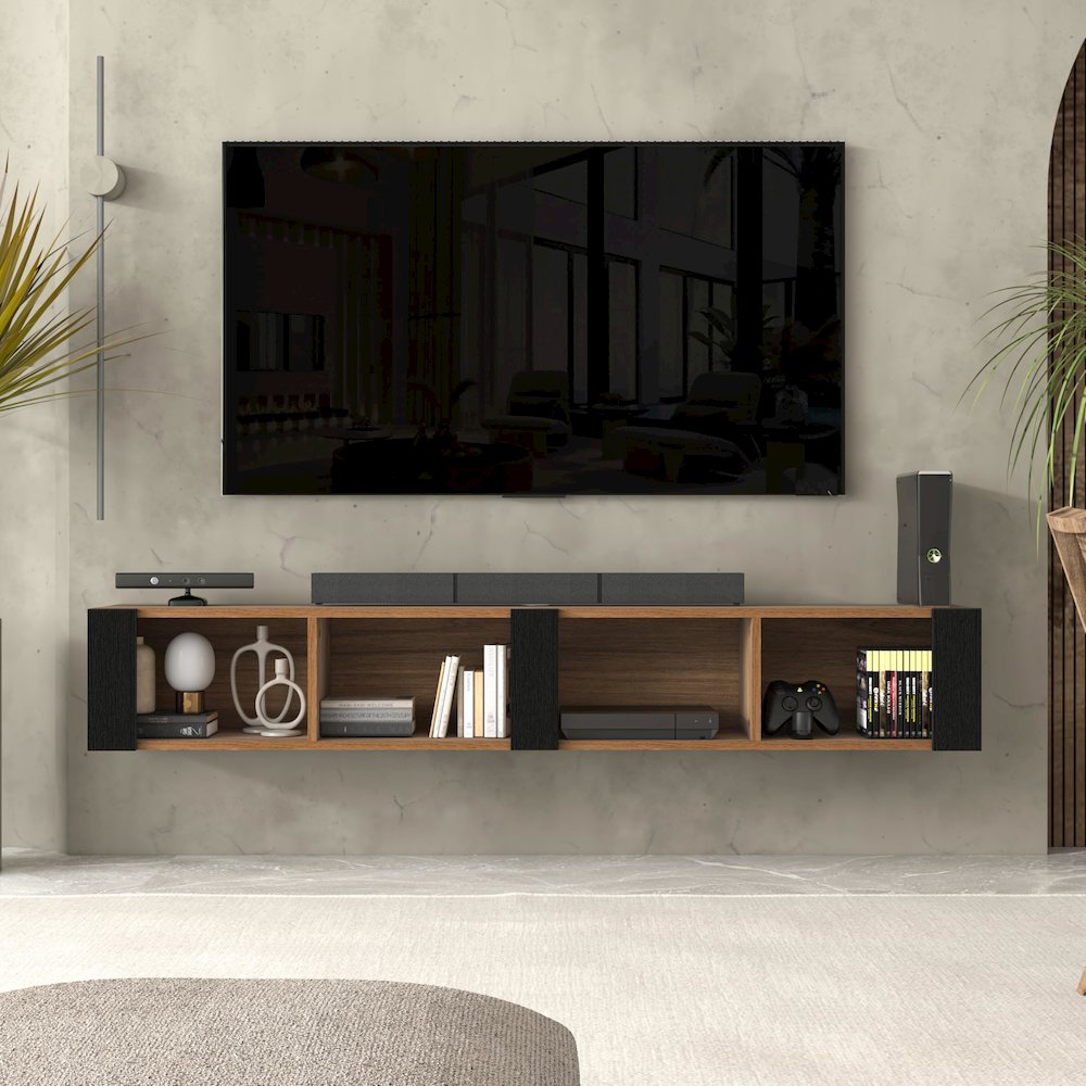 Floating TV Stand for 75 Inch TVs – Wall Mounted Entertainment Center