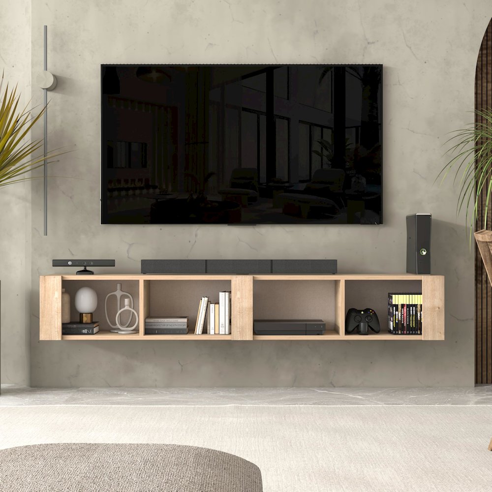Floating TV Stand for 75 Inch TVs – Wall Mounted Entertainment Center