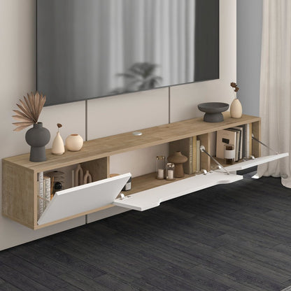 Floating TV Stand for Up to 80 Inch TVs – Wall Mounted Media Console