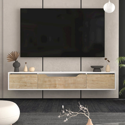 Floating TV Stand for Up to 80 Inch TVs – Wall Mounted Media Console