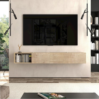 Floating TV Stand - Wall Mounted TV Stand for 75 Inch TV -  Modern