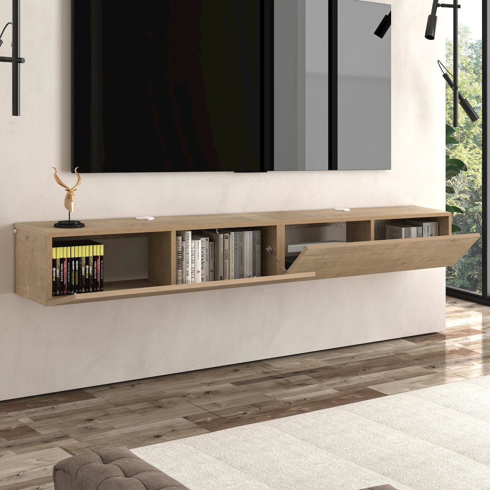 Floating TV Stand & Floating Entertainment Center (71 Inch, 2 Doors)