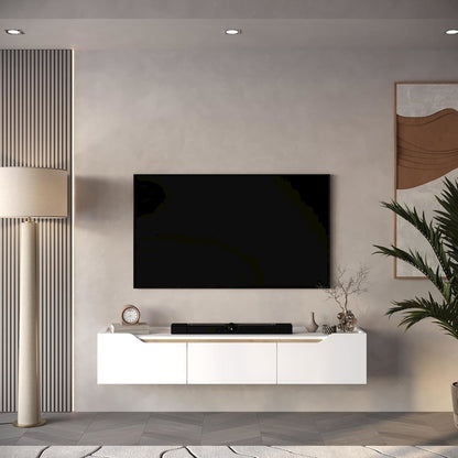 Floating TV Stand for 75 Inch TVs, Modern Entertainment Center