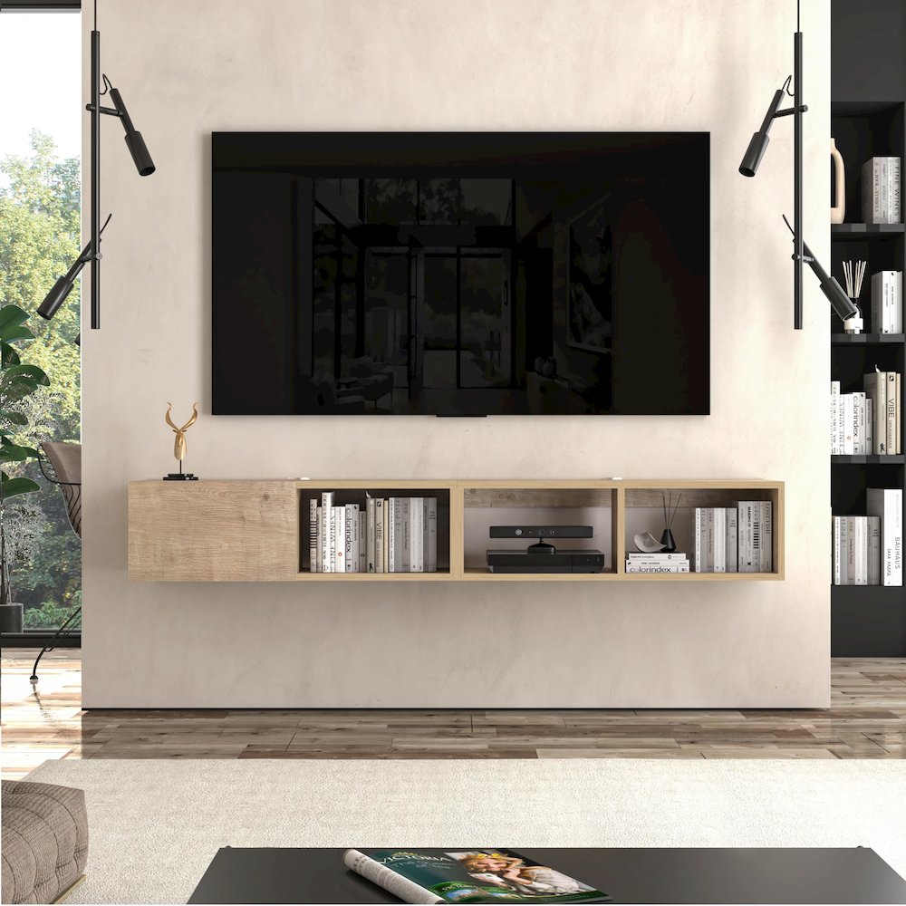 Floating TV Stand for 75 Inch TV, Wall Mounted TV Stand