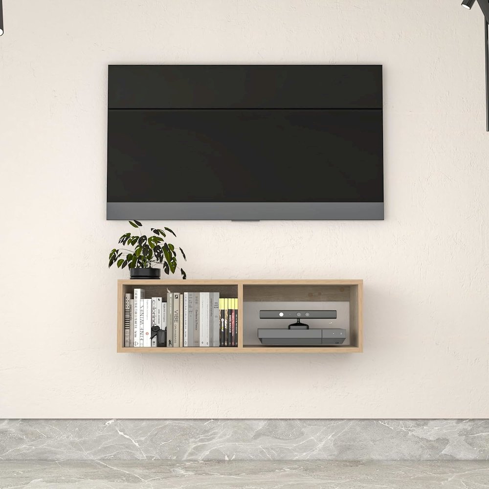 Floating TV Stand & Floating Entertainment Center (36 Inch, 2 Shelf)