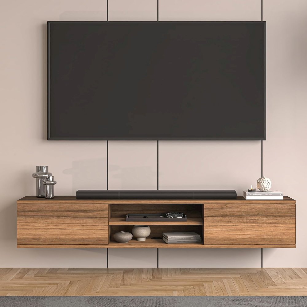 Floating TV Stand for 75 Inch TVs, Modern Entertainment Center