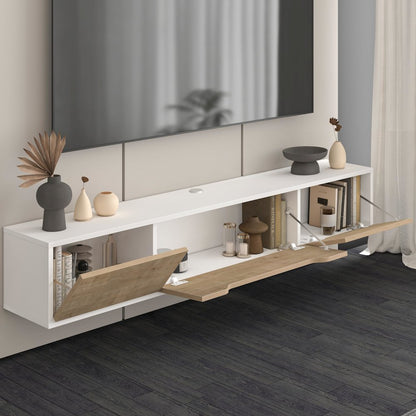 Floating TV Stand for Up to 80 Inch TVs – Wall Mounted Media Console
