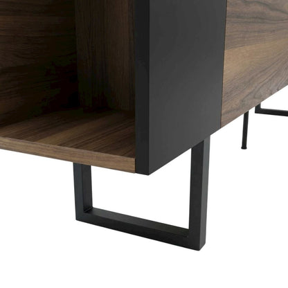 Walnut Finish TV Stand for 75 Inch Living Room Entertainment Center