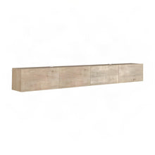 Floating Entertainment Center Wall Mounted with 4-Door Cable Management, Beige