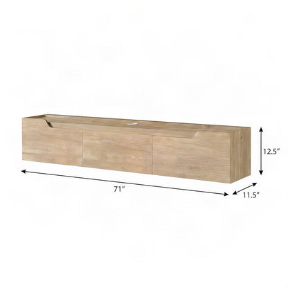 Engineered Wood Floating TV Stand, Wall Mounted Entertainment Center, Oak