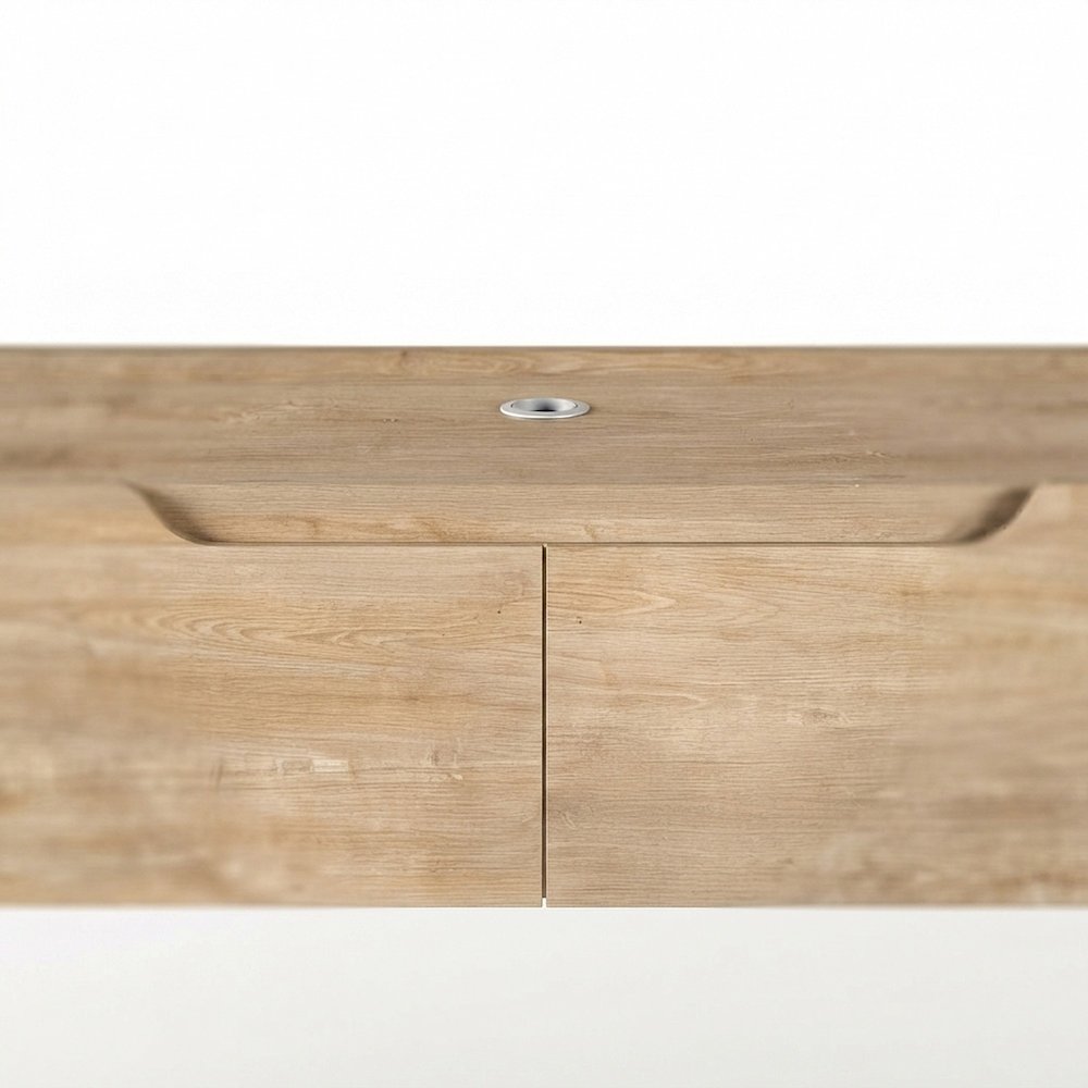 Engineered Wood Floating TV Stand, Wall Mounted Entertainment Center, Oak
