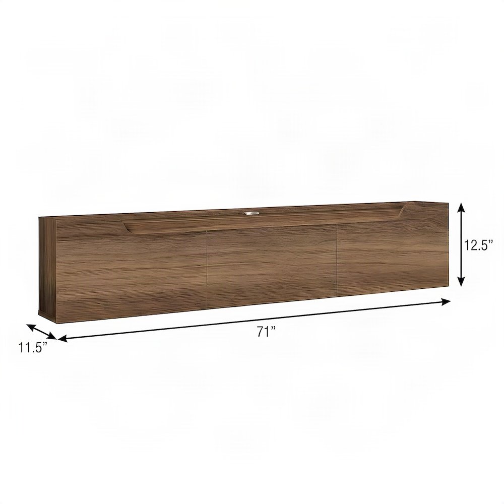 Engineered Wood Floating TV Stand and Wall-Mounted Entertainment Center, Walnut