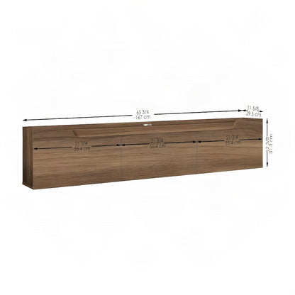 Engineered Wood Floating TV Stand and Wall-Mounted Entertainment Center, Walnut