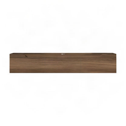 Engineered Wood Floating TV Stand and Wall-Mounted Entertainment Center, Walnut