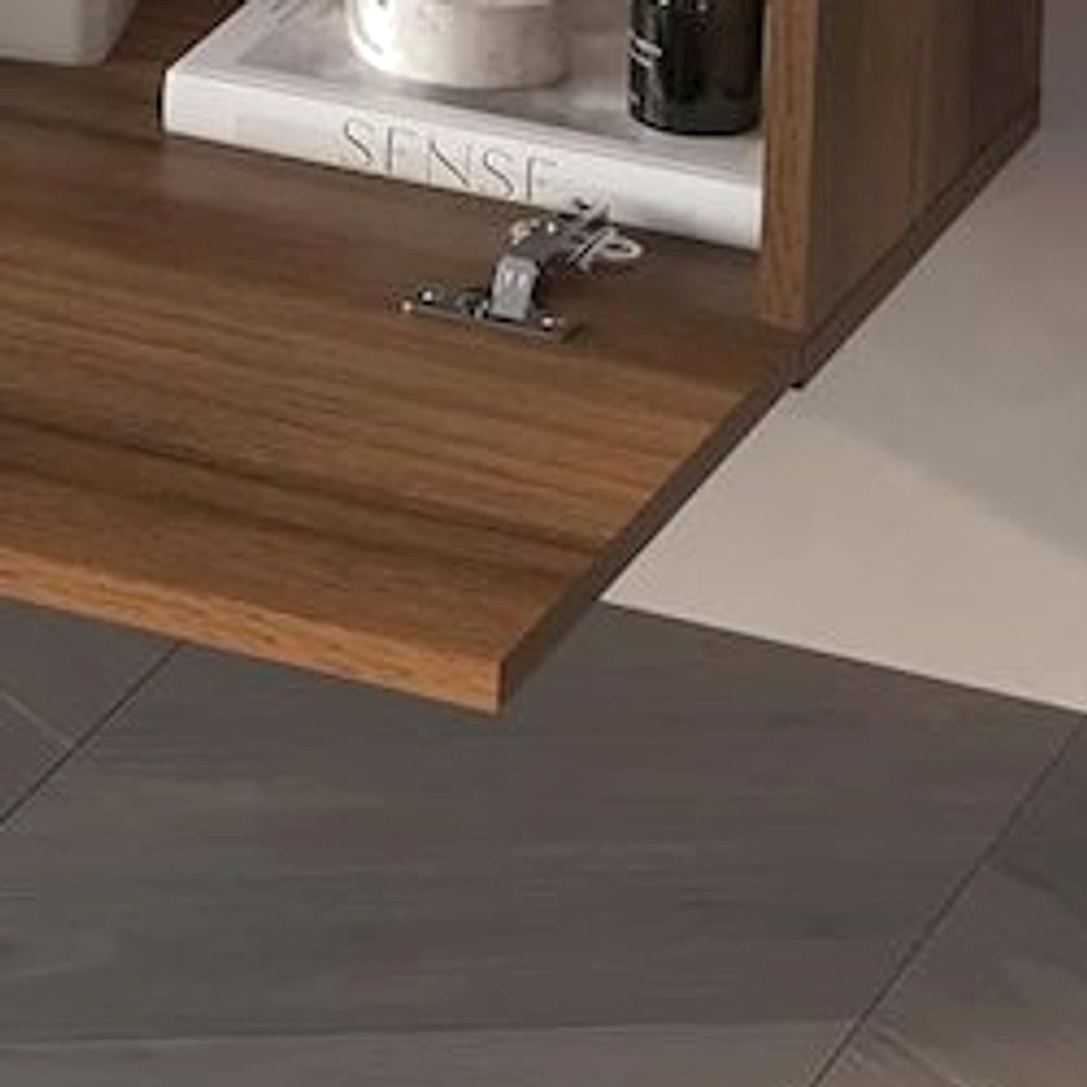 Engineered Wood Floating TV Stand and Wall-Mounted Entertainment Center, Walnut