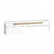 Engineered Wood Floating TV Stand, Wall Mounted Entertainment Center, White/Oak