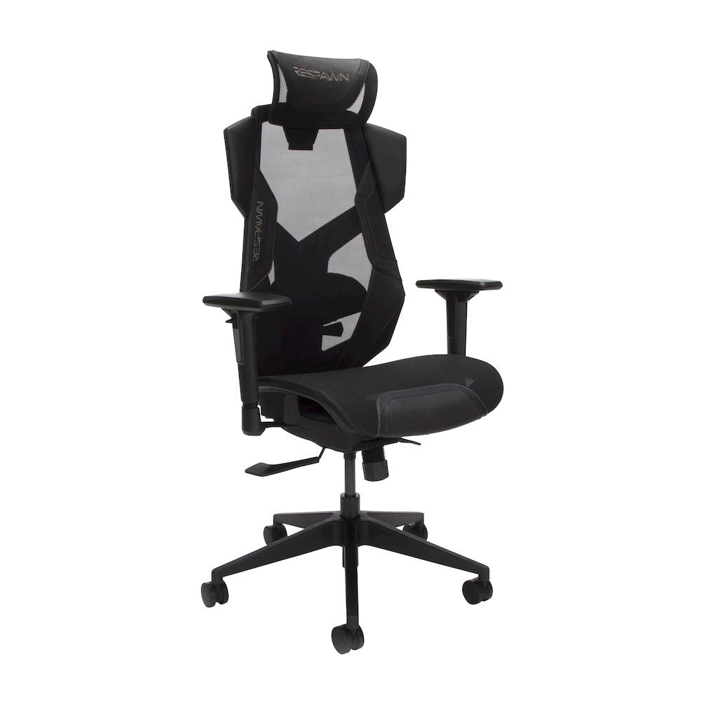 Gaming Chair With Lumbar Support, With Wheels for Computer/Desk/Office - Black