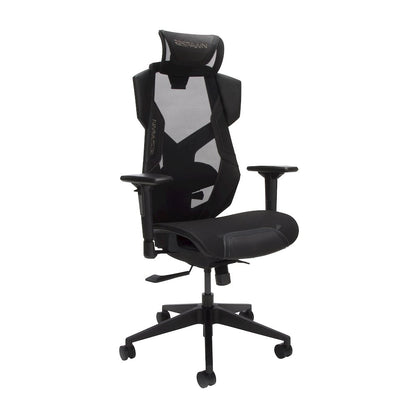 Gaming Chair With Lumbar Support, With Wheels for Computer/Desk/Office - Black