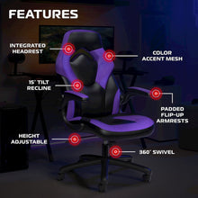 Office Chairs Adjustable Tilt Tension & Tilt Lock - Purple