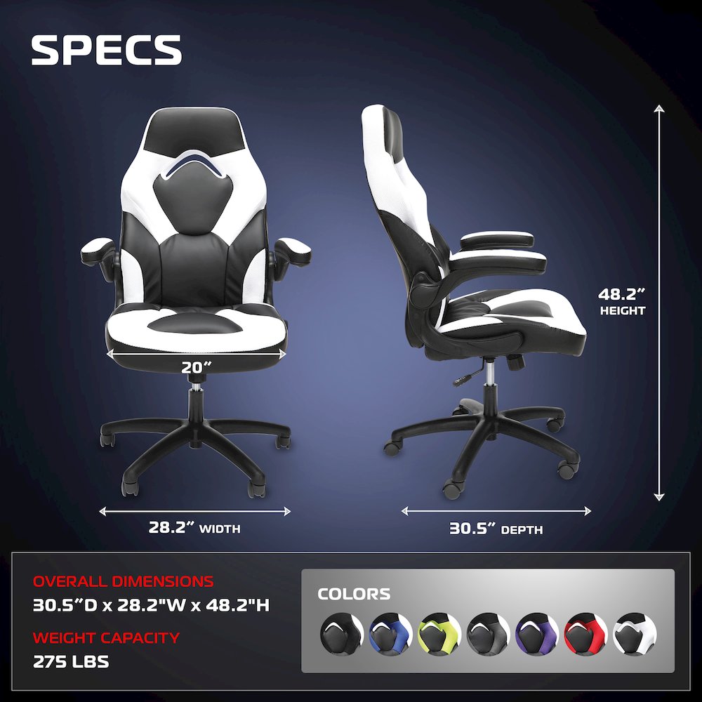 Office Chairs Adjustable Tilt Tension & Tilt Lock - White