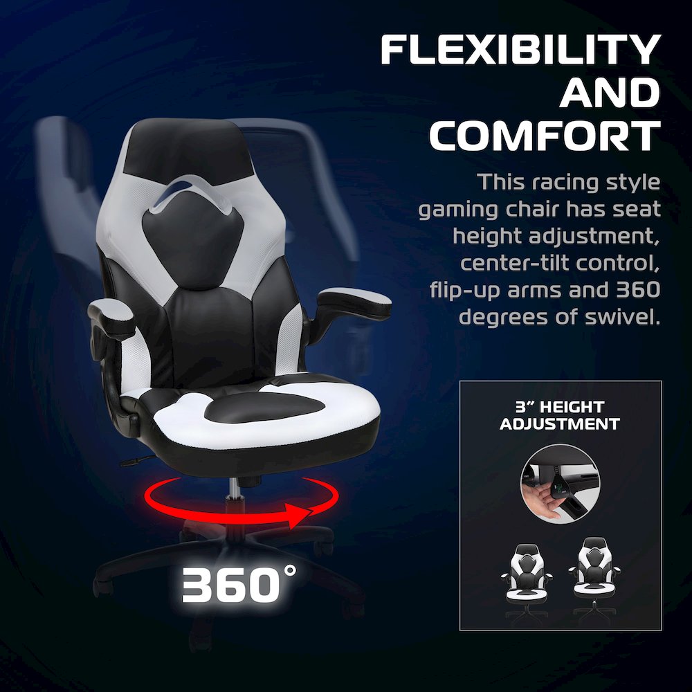 Office Chairs Adjustable Tilt Tension & Tilt Lock - White