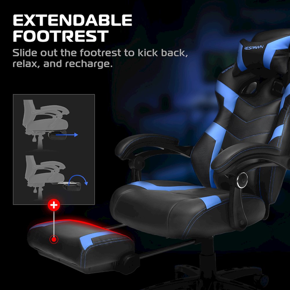 Gaming Chairs For Adults With Headrest Pillow - Blue