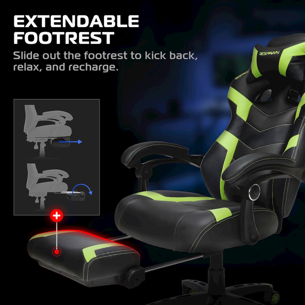 Gaming Chairs For Adults With Headrest Pillow - Green